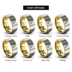 font options for inside engraving on gold & grey star spotlight rings