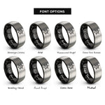 font options for inside engraving on black & gray star tags rings