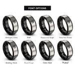 font options for inside engraving on black & gray star tags rings