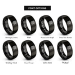 font options for inside engraving on black star tags rings