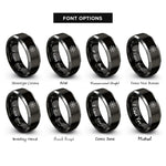 font options for inside engraving on black & grey star tarot rings
