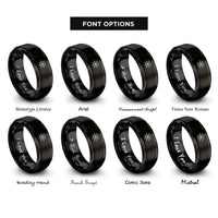 font options for inside engraving on black star tarot rings