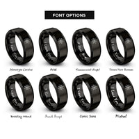 font options for inside engraving on black star tarot rings