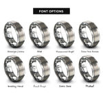 font options for inside engraving on grey star tarot rings