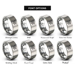 font options for inside engraving on gray star tetrahedron merkaba rings