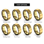 font options for inside engraving on black & gold star trophy rings