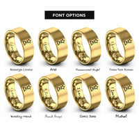 font options for inside engraving on gold star trophy rings
