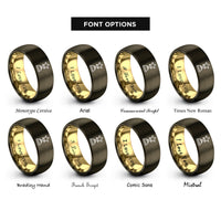 font options for inside engraving on gunmetal & gold star trophy rings