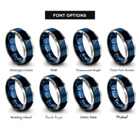 font options for inside engraving on blue & gray starboard buoy rings