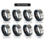font options for inside engraving on black & blue & grey starfighter rings
