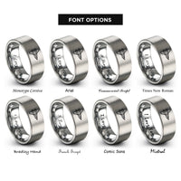 font options for inside engraving on silver starfighter rings