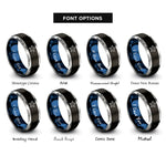 font options for inside engraving on black & blue & grey starfish rings