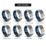 font options for inside engraving on blue & grey starfish rings