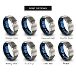 font options for inside engraving on blue & gray starfish circle rings