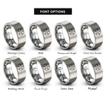 font options for inside engraving on gray starfish circle rings