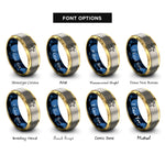font options for inside engraving on gold & blue & silver starfish rings