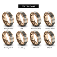 font options for inside engraving on rose gold starfruit slice rings