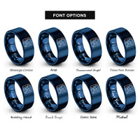 font options for inside engraving on blue starry night rings