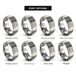 font options for inside engraving on gray starry night rings