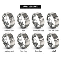 font options for inside engraving on gray starry night rings