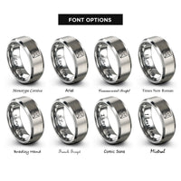 font options for inside engraving on gray starry night rings