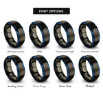 font options for inside engraving on gunmetal & blue starry night rings
