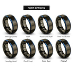 font options for inside engraving on gunmetal & blue starry night rings