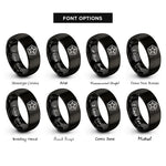 font options for inside engraving on black stars pentagon rings