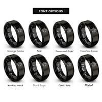 font options for inside engraving on black stars pentagon rings