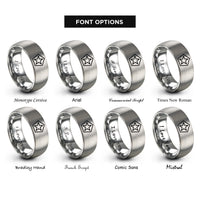 font options for inside engraving on gray stars pentagon rings