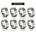 font options for inside engraving on silver stars scatter rings