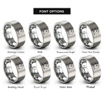 font options for inside engraving on grey stars sea rings