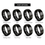 font options for inside engraving on black stars stripes rings
