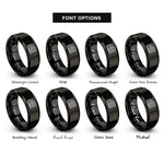 font options for inside engraving on black stars stripes rings