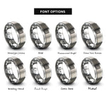 font options for inside engraving on silver stars stripes rings
