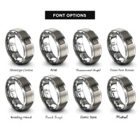 font options for inside engraving on silver stars stripes rings