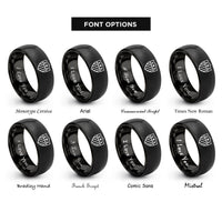 font options for inside engraving on black stars stripes shield rings