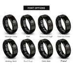 font options for inside engraving on black stars stripes shield rings