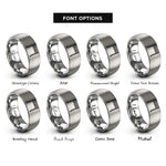 font options for inside engraving on grey start lights gantry rings