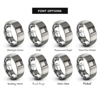 font options for inside engraving on grey start lights gantry rings