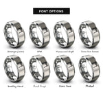 font options for inside engraving on gray start lights gantry rings