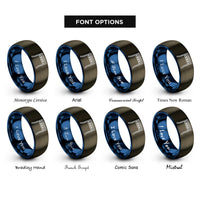 font options for inside engraving on gunmetal & blue start lights gantry rings