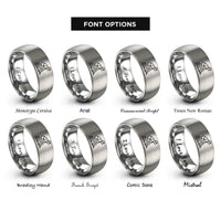 font options for inside engraving on silver starting blocks rings