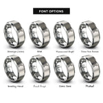 font options for inside engraving on silver starting blocks rings