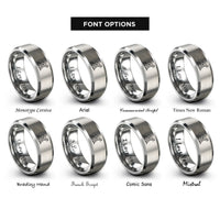 font options for inside engraving on silver starting blocks rings