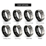 font options for inside engraving on black & gray starting lights rings