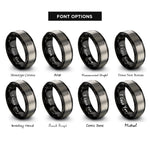 font options for inside engraving on black & silver starting lights rings