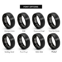 font options for inside engraving on black starting lights rings