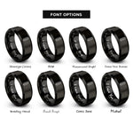font options for inside engraving on black starting lights rings