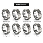 font options for inside engraving on silver starting lights rings